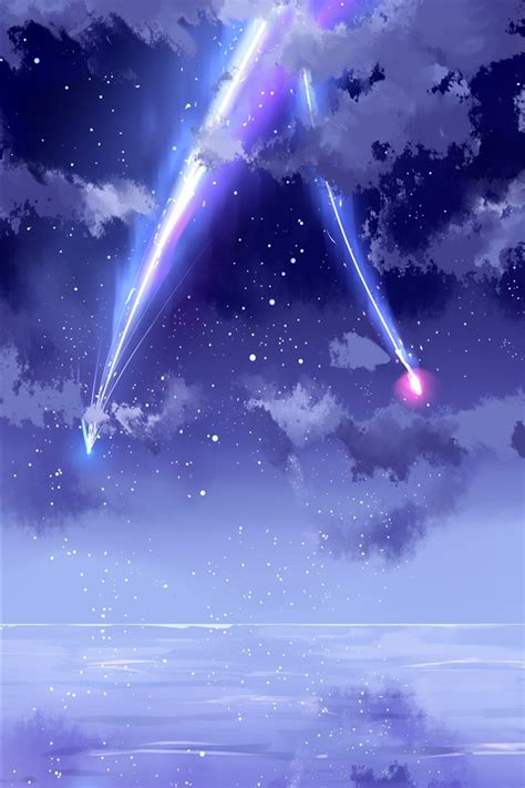 Wallpaper Your Name Beautiful Sky Meteor Anime