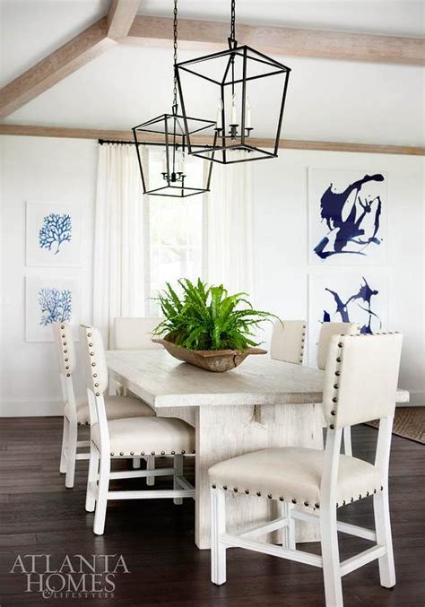 Explore all tables created by eileen gray. Light Gray Dining Table with CReam Leather Dining Chairs - Transitional - Dining Room