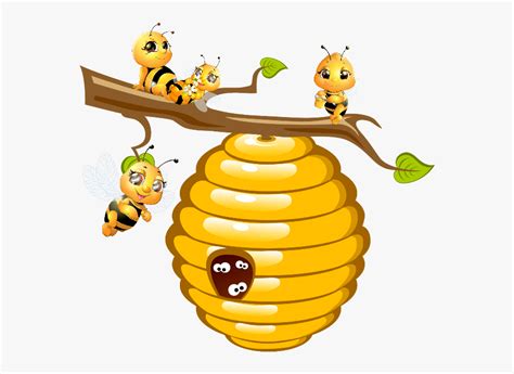 Bees Hive Honey Bee Clipart Transparent Cartoon