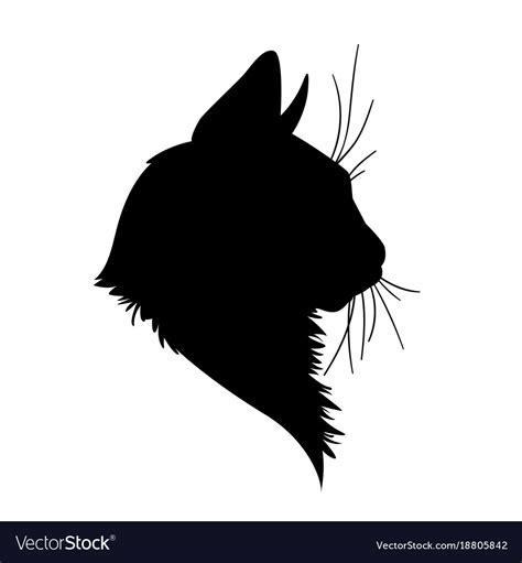 Cat Head Silhouette Royalty Free Vector Image Vectorstock