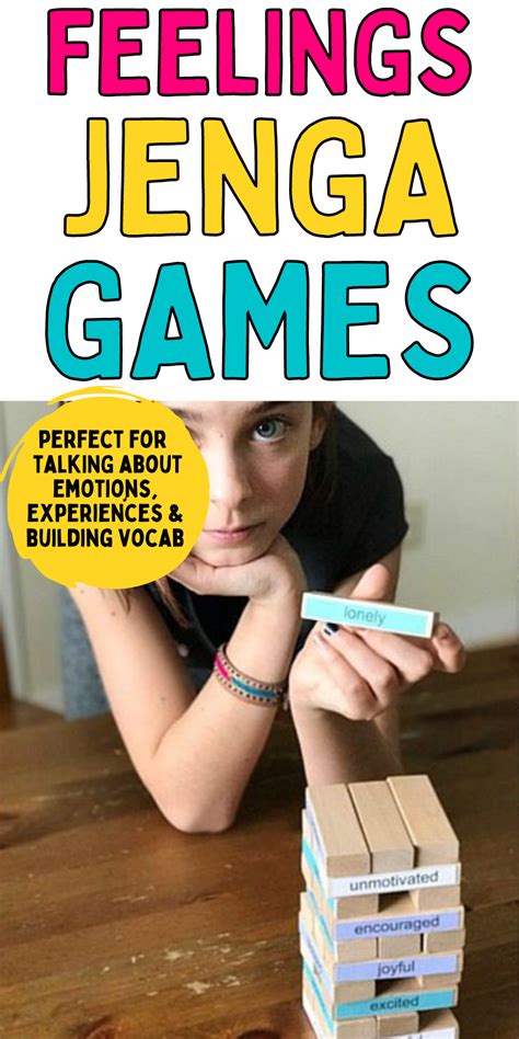 Feelings Jenga Game In 2021 Feelings Games For Kids Feelings Games