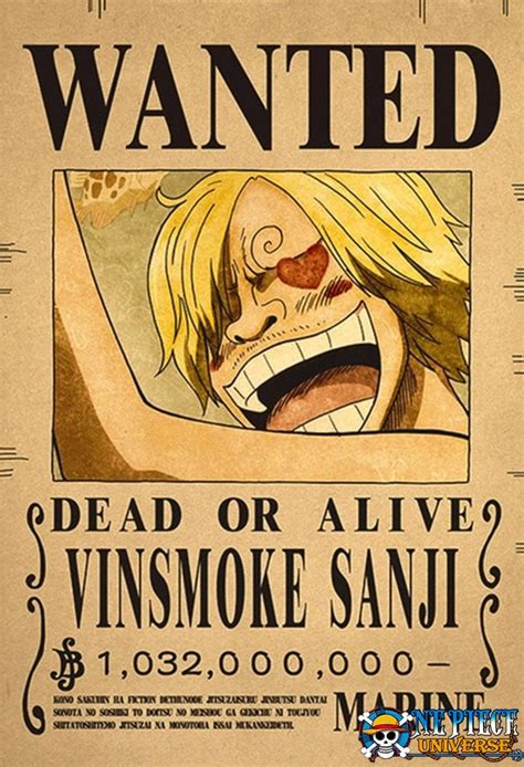 One Piece Sanji Wanted Poster Wall Decoration Hot Official One Piece Merch Collection