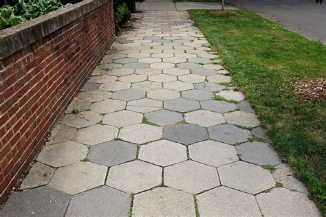 Hexagonal Sidewalk Pavers — Historic Pavement Sidewalk Paver Walkway