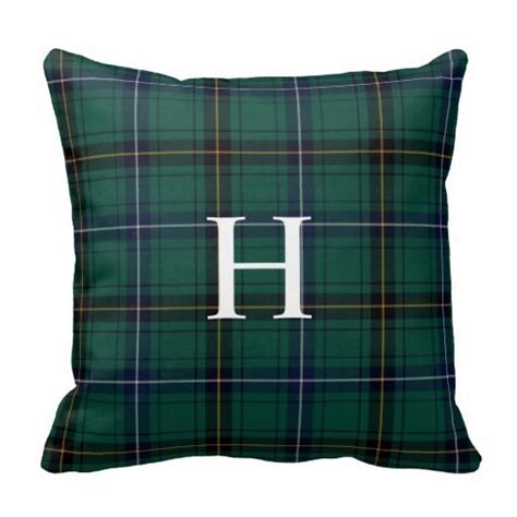 Clan Henderson Monogram Tartan Plaid Pillow Tartan Plaid