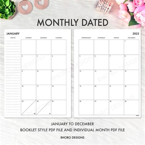 2022 Classic Happy Planner 2022 Monthly Printable 2022 | Etsy