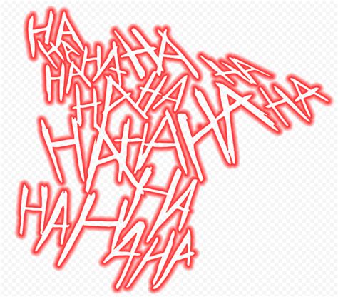 Hd Haha Joker Laugh Red Text Neon Style Png Citypng