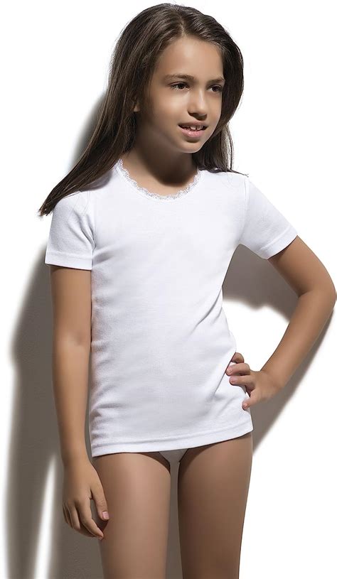 bross underwear girl crew neck undershirt short sleeve top 5 6 years gray amazon ca