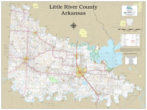 Little River County Arkansas 2021 Wall Map Mapping Solutions