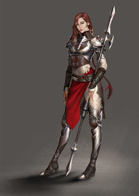 Artstation 20180903 Spear Warrior Lily Kim Fantasy Female Warrior Female Armor Warrior Woman