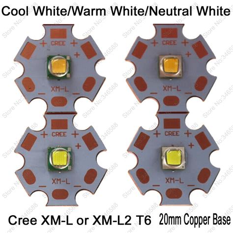 Cree Xlamp Xml Xm L Or Xml2 Xm L2 T6 10w High Power Led Emitter Diode On 20mm Copper Base Cool