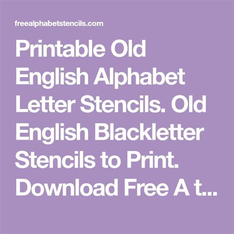 Old English Blackletter Alphabet Stencils Old English Alphabet