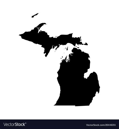 Map Of The Us State Of Michigan Royalty Free Vector Image