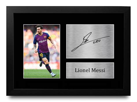 Lionel Messi Signed A4 A3 Framed Printed Autograph Liverpool Argentina Print Ebay