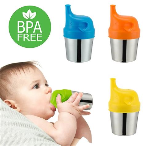 New Baby Feeding Cups Fashion Baby Drinkware Stainless Steel Sippy Cups