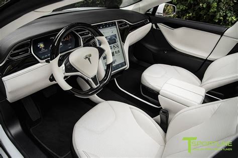 White Tesla Model S 10 Custom Ferrari White Interior