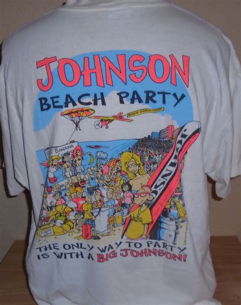 Vintage 1990s Big Johnson Beach Party T Shirt Xl Party Tshirts Beach