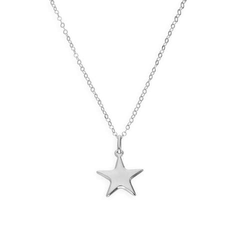 Sterling Silver Star Pendant Necklace 16 22 Inches Uk
