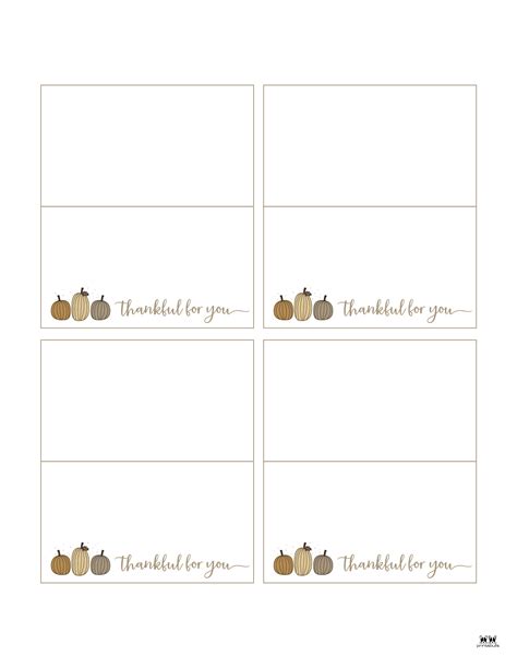 Thanksgiving Place Cards 15 Free Printable Sets Printabulls