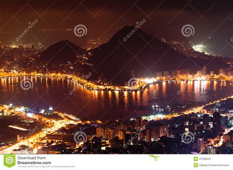 Rio De Janeiro At Night Stock Image Image Of Climate