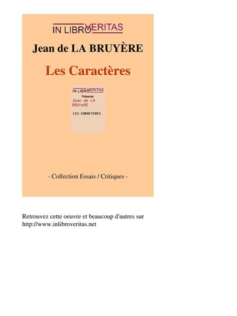 Calaméo La BruyÈre Jean De Les Caracteres Integral