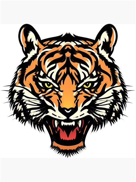 Tiger Face Poster By Thefirestapler Redbubble