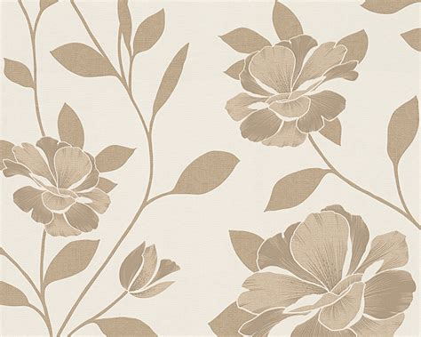 Floral Nature Wallpaper In Brown And Cream Design By Bd Wall Burke Decor