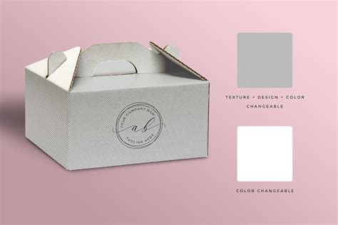 cake box packaging mockup design cuts