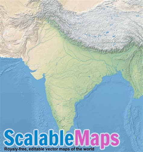 Scalablemaps Vector Map Of South Asia Shaded Relief Theme Raster Only