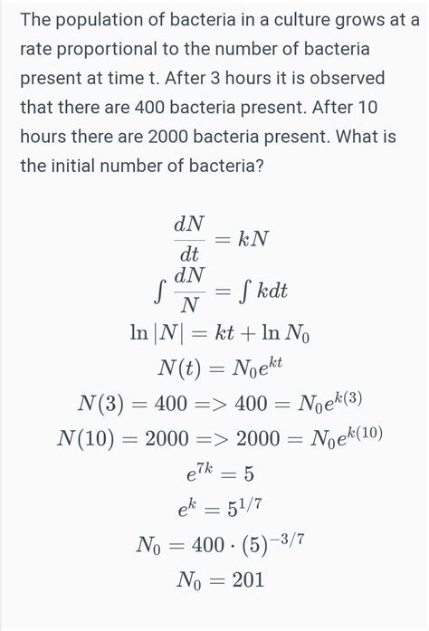 The Population Of Bacteria In A Culture Grows At A Rate Proportional To