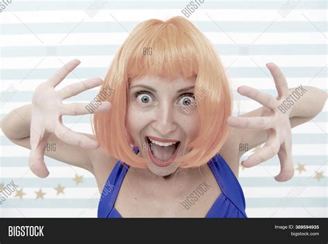 Happy Crazy Girl Party Image And Photo Free Trial Bigstock