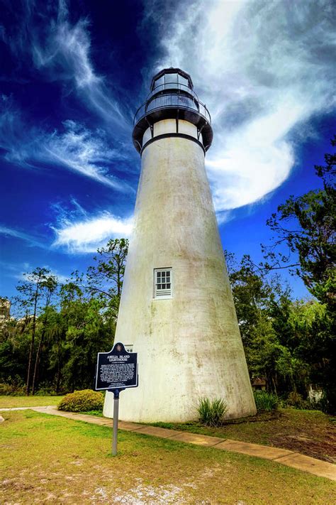 Blue Sky And White Clouds At The Amelia Island Lighthouse Photograph By