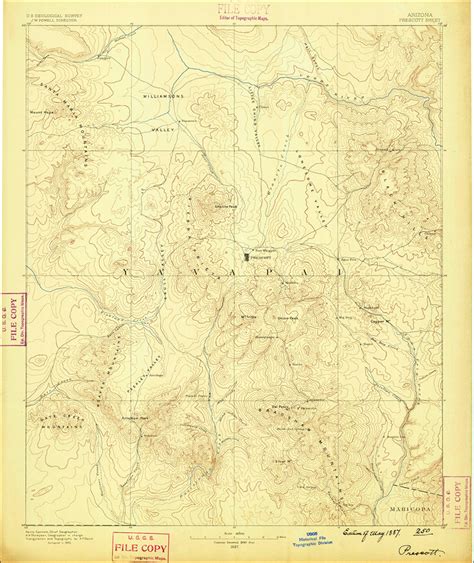 Historical Usgs Topographic Map Of The Prescott Arizona Area