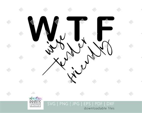 Wtf Svg Digital Download For Silhouette And Cricut Includes Etsy Uk