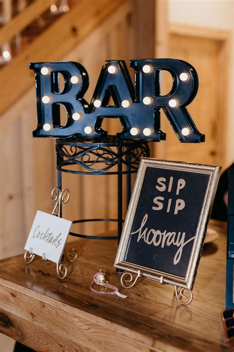 Wedding Bar Signs Modern Rustic Wedding Bar Signs Sip Sip Hooray