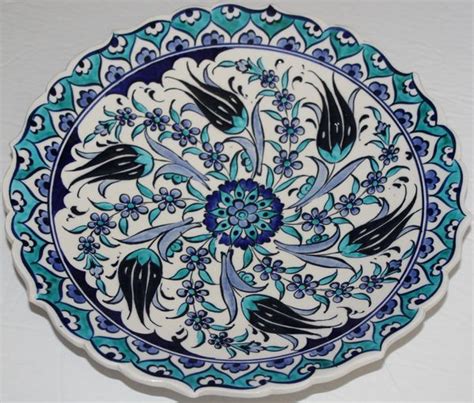 Blue White Turkish Carnation Tulip Iznik Plate Anatolian Artifacts