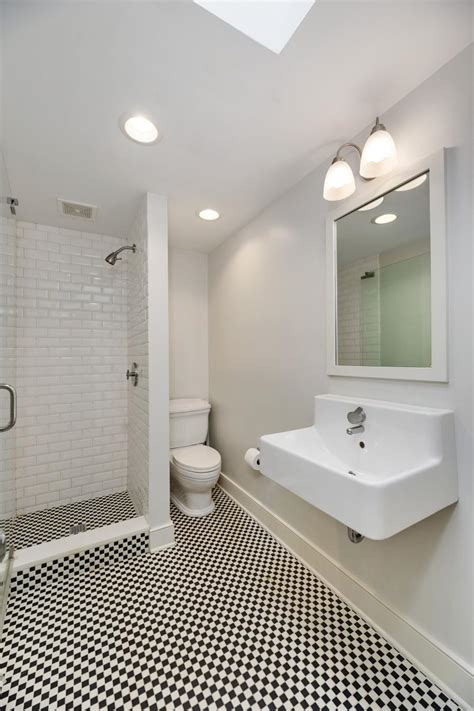 Small Bathroom With Black And White Checkered Floor Hgtv