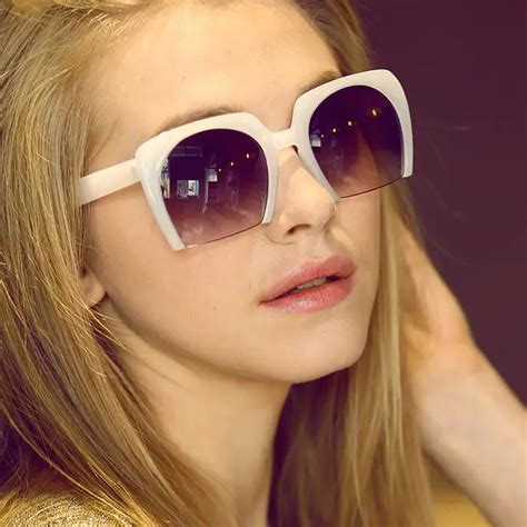 buy laura fairy women fashion sunglasses semi rimless uv400 gradient half frame