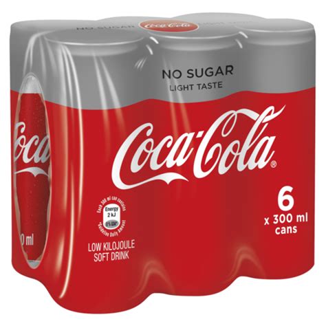 coca cola light no sugar soft drink cans 6 x 300ml diet and sugar free soft drinks soft drinks