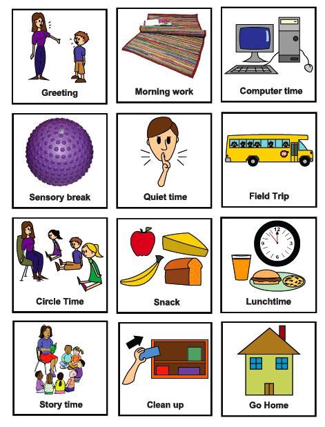 Printable Visual Daily Routine Preschool 10 Free Autism Visual