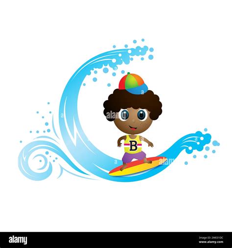 Boy Surfing Vector Illustration Stock Vector Image And Art Alamy
