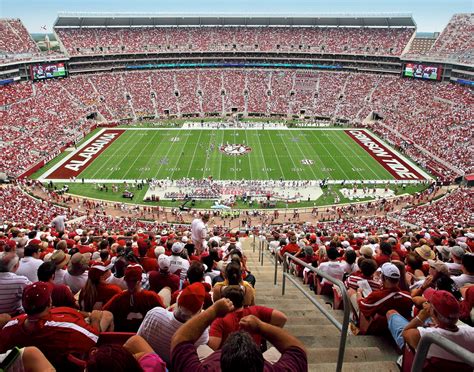 Alabama Crimson Tide Bryant Denny Football Stadium Field Sizes 8x10