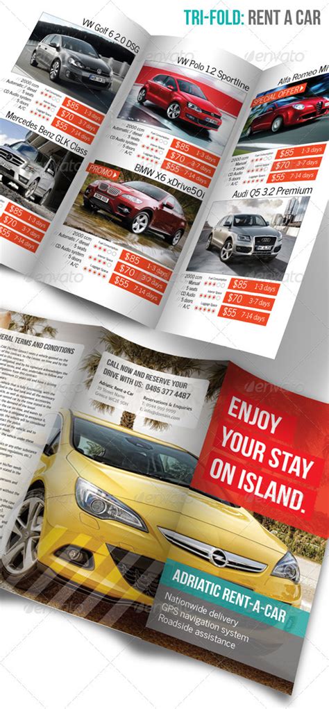 Tri Fold Brochure Rent A Car On Behance