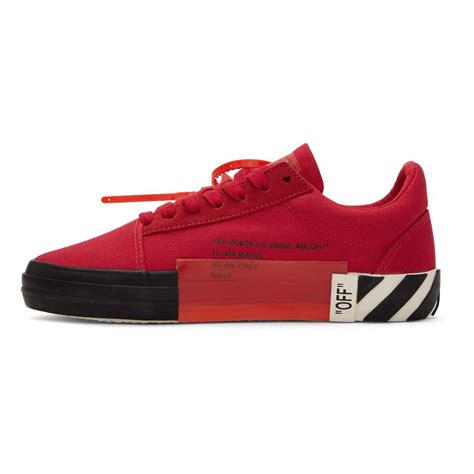 Off White Co Virgil Abloh Canvas Vulc Low Red For Men Lyst