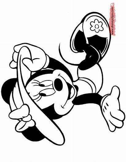 Minnie Coloring Pages Summer Mouse Disney Mickey
