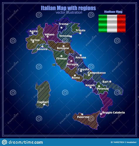 Map Of Italy Bright Illustration With Colorful Italian Map Italy Map