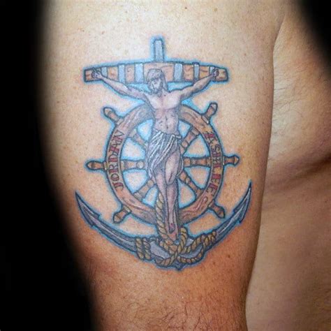 40 Anchor Cross Tattoo Designs For Men Religious Ink Ideas
