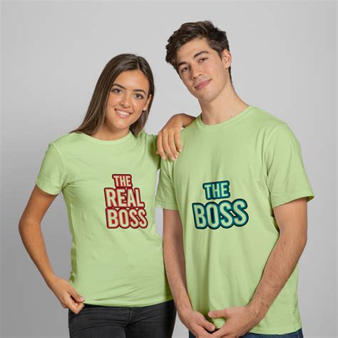 The Real Boss Cotton T Shirts For Couples
