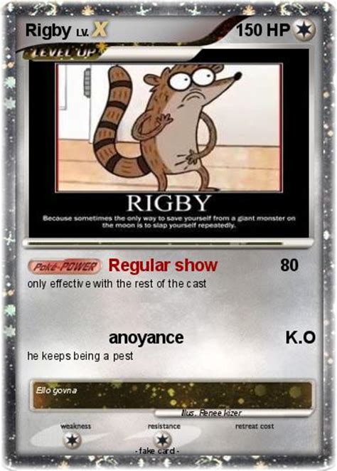 Pokémon Rigby 19 19 Regular Show My Pokemon Card