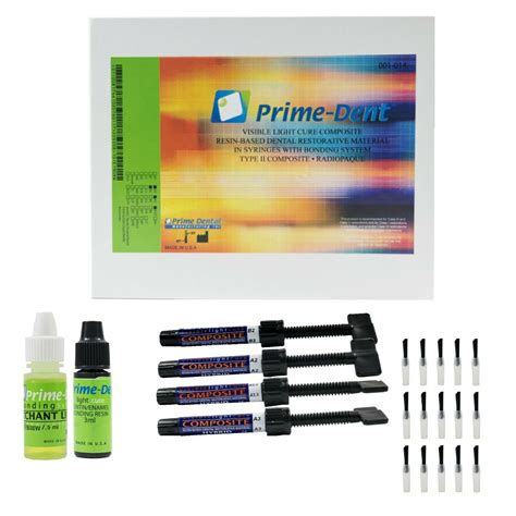 Prime Dent Vlc Light Cure Hybrid Dental Resin Composite 4 Syringe