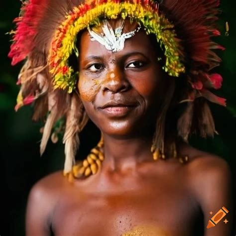 Portrait Of A Woman From Papua New Guinea On Craiyon